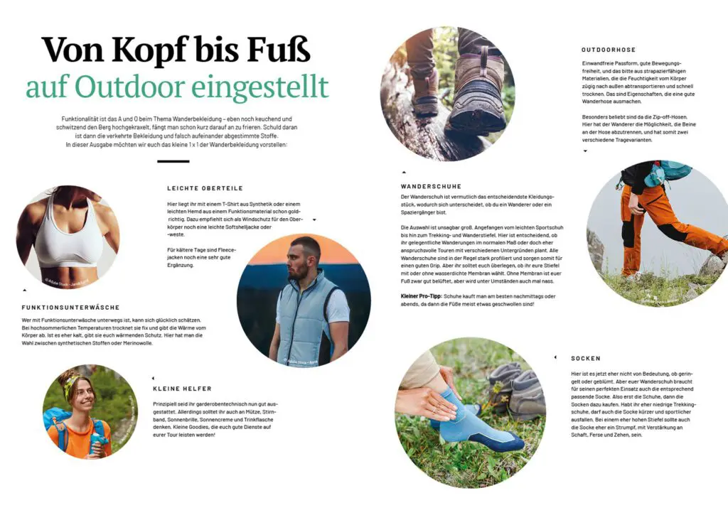 Outdoor Bekleidung von Kopf bis Fuß
